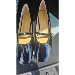 C.Paravano Black Patent Leather Mary Jane Flats - Size 9.5